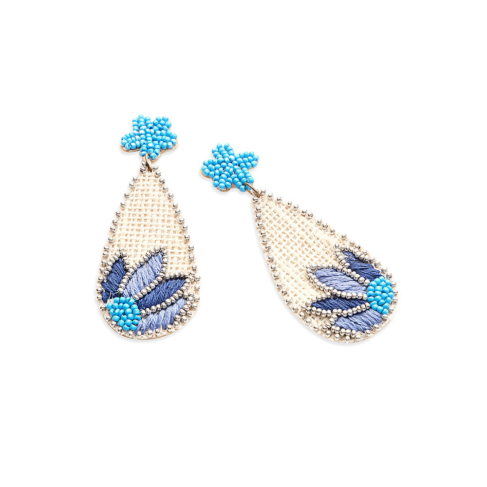Desert Bluebells Beaded Earrings