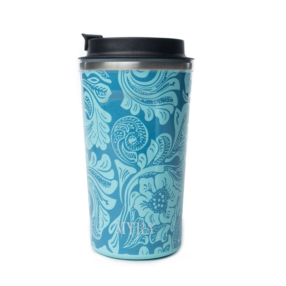 Western Trail Brew Stainless Steel Mug in Turquoise