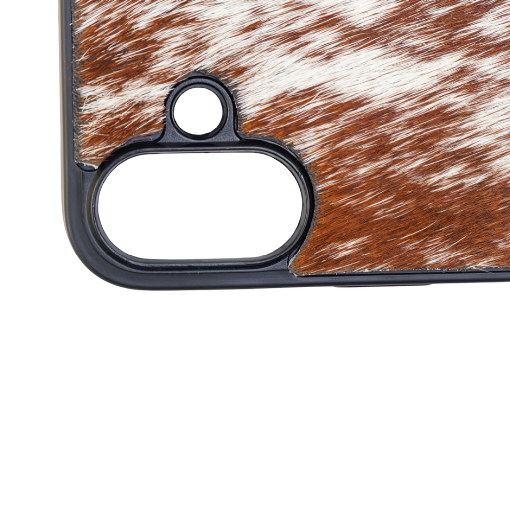 Myra Hawk Ridge Phone Case for iPhone 16 with handtooled leather for everyday use