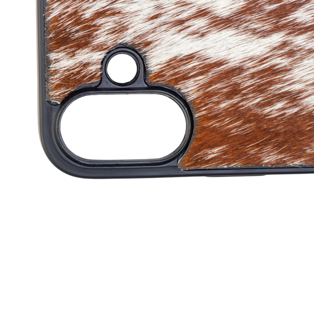 Myra Hawk Ridge Phone Case for iPhone 16 with handtooled leather for everyday use