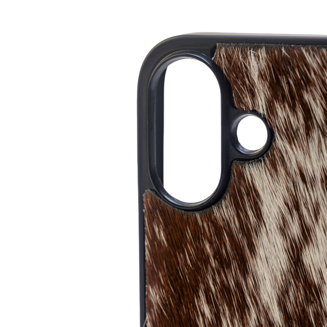 Myra Hawk Ridge Phone Case for iPhone 16 with handtooled leather for everyday use