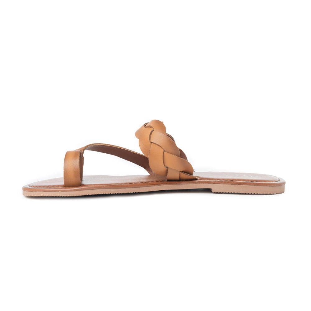 Longhorn Western Leather Sandals in Mocha Brown