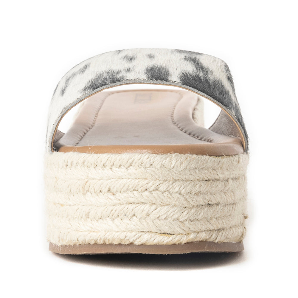 Mesa Mane Hairon Leather Sandals in Black & White