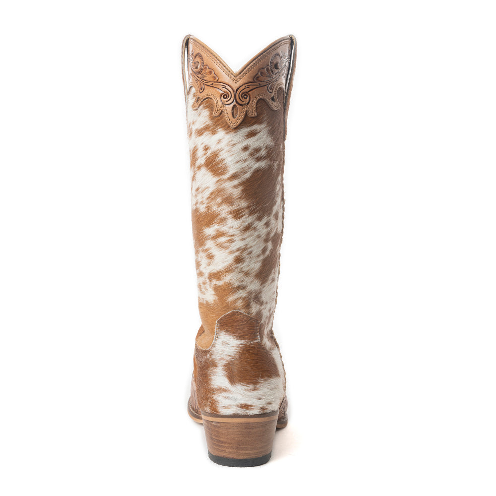 Dakota Dust Handtooled Boots in Tan & White
