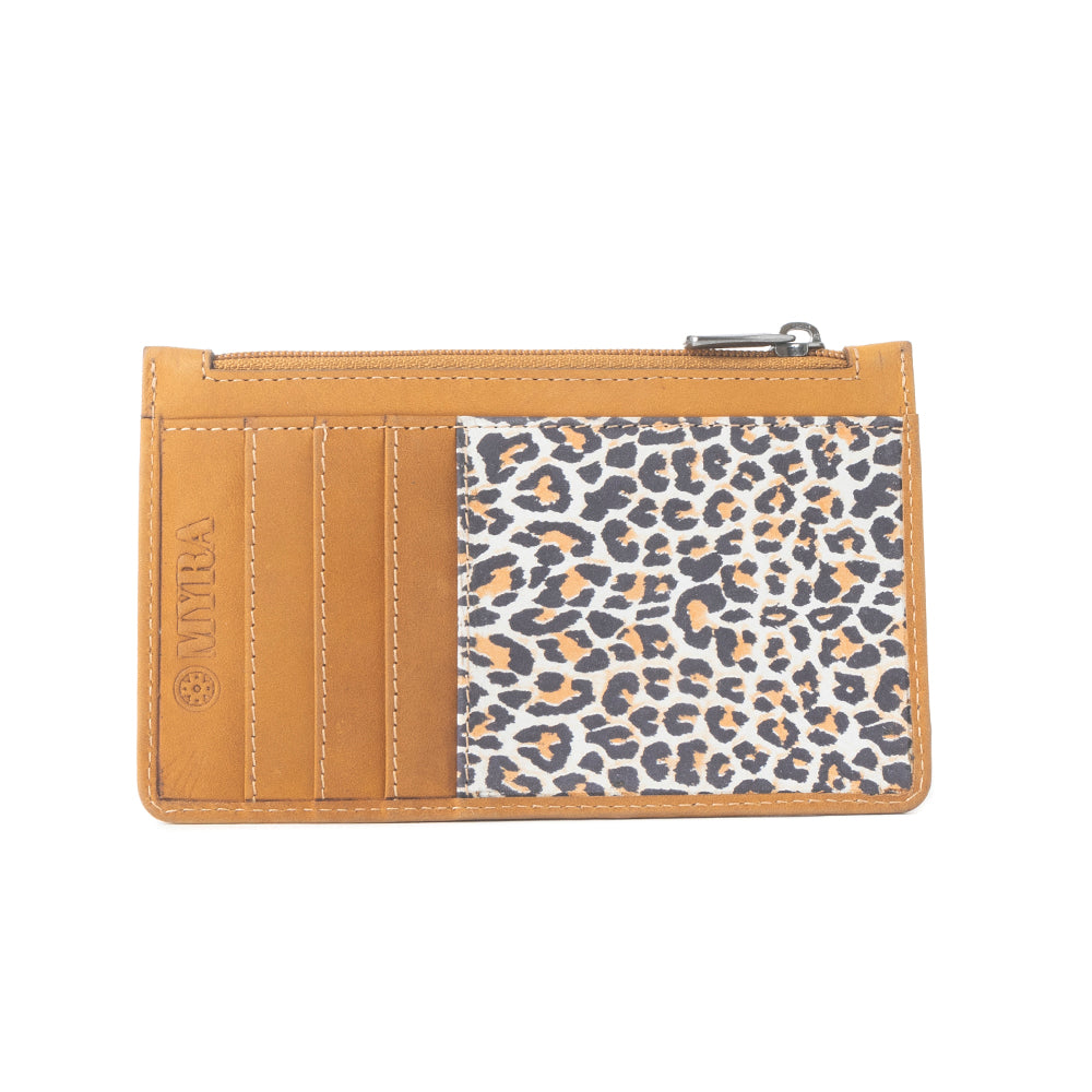 Savannah Chic Leather Credit Card Holder in Leopard Print
