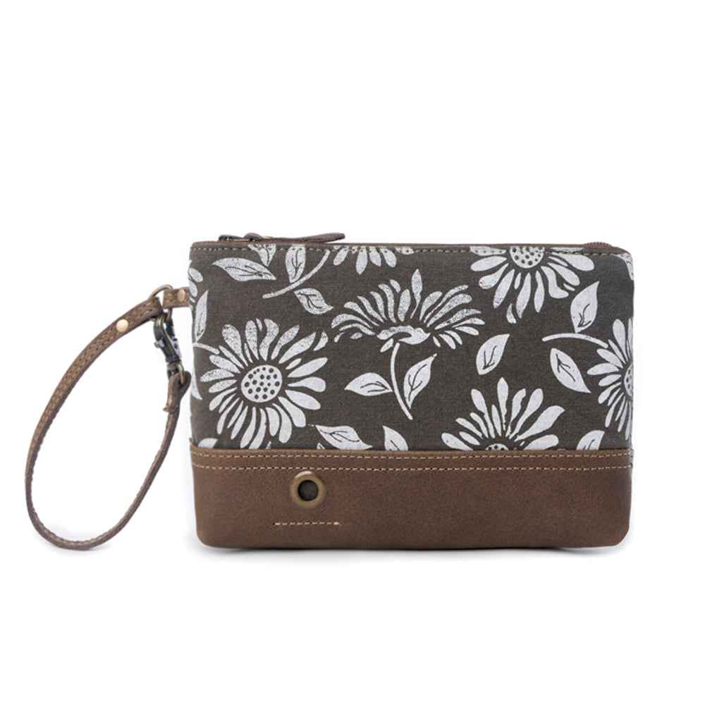 Myra Sunflower Pouch with sunflower print for everyday use