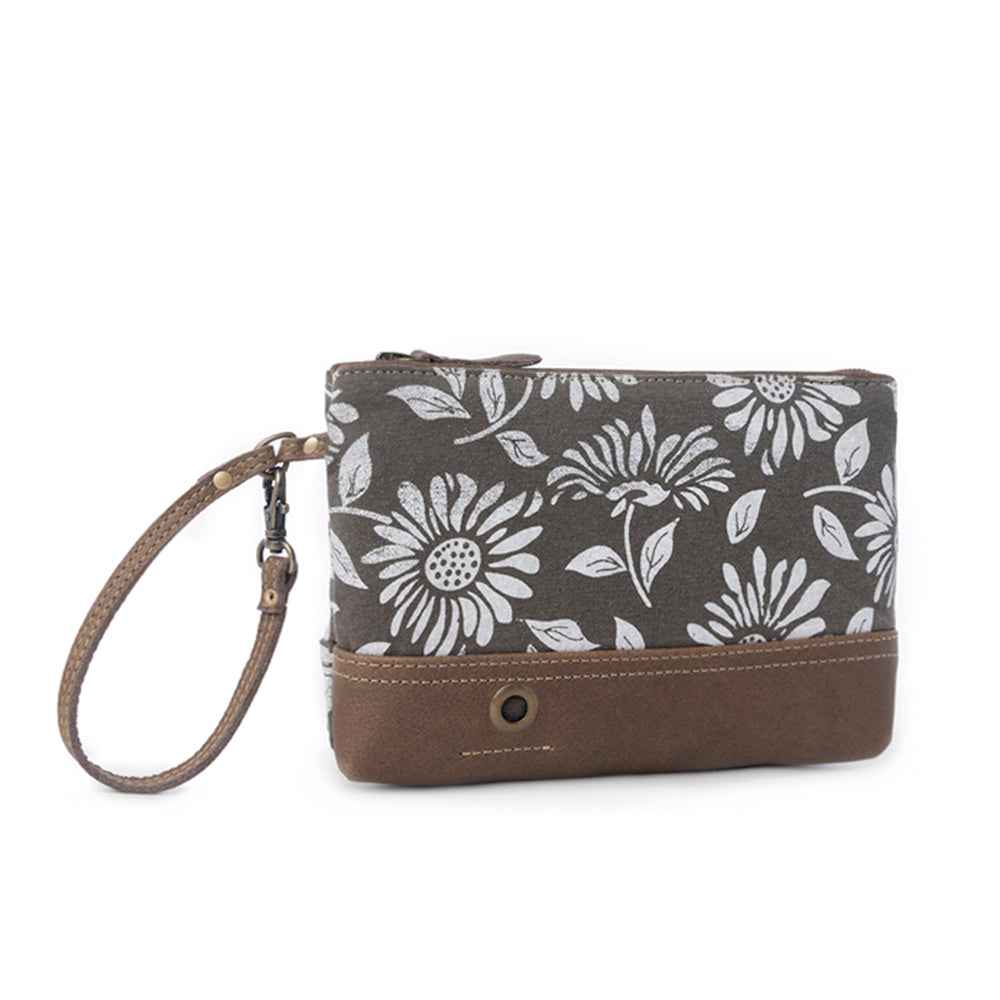 Myra Sunflower Pouch with sunflower print for everyday use