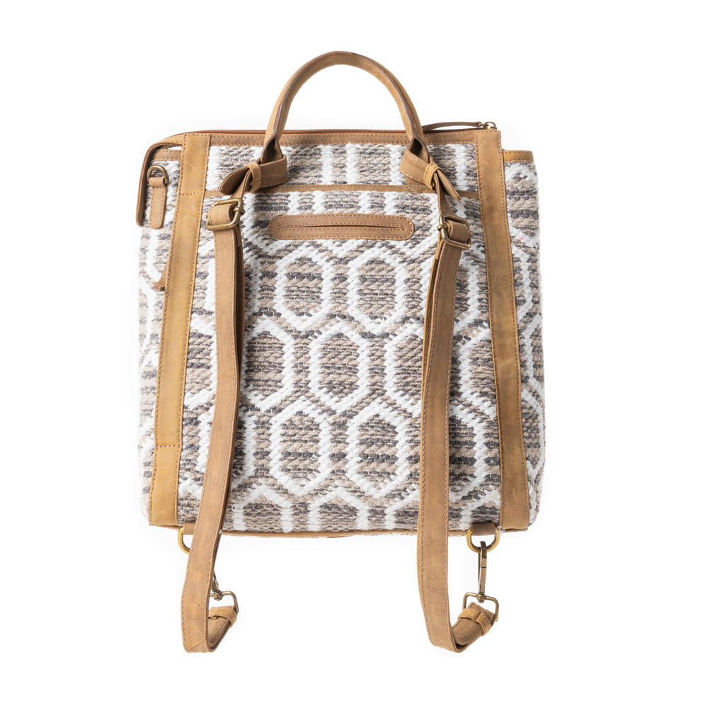 Suzanna Grove Rug Leather Backpack in Sandy White