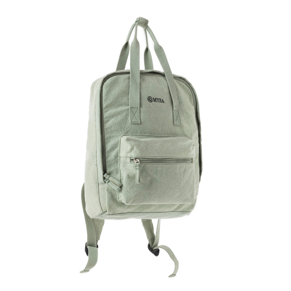 Pioneer Trek Canvas Backpack Bag in Light Green