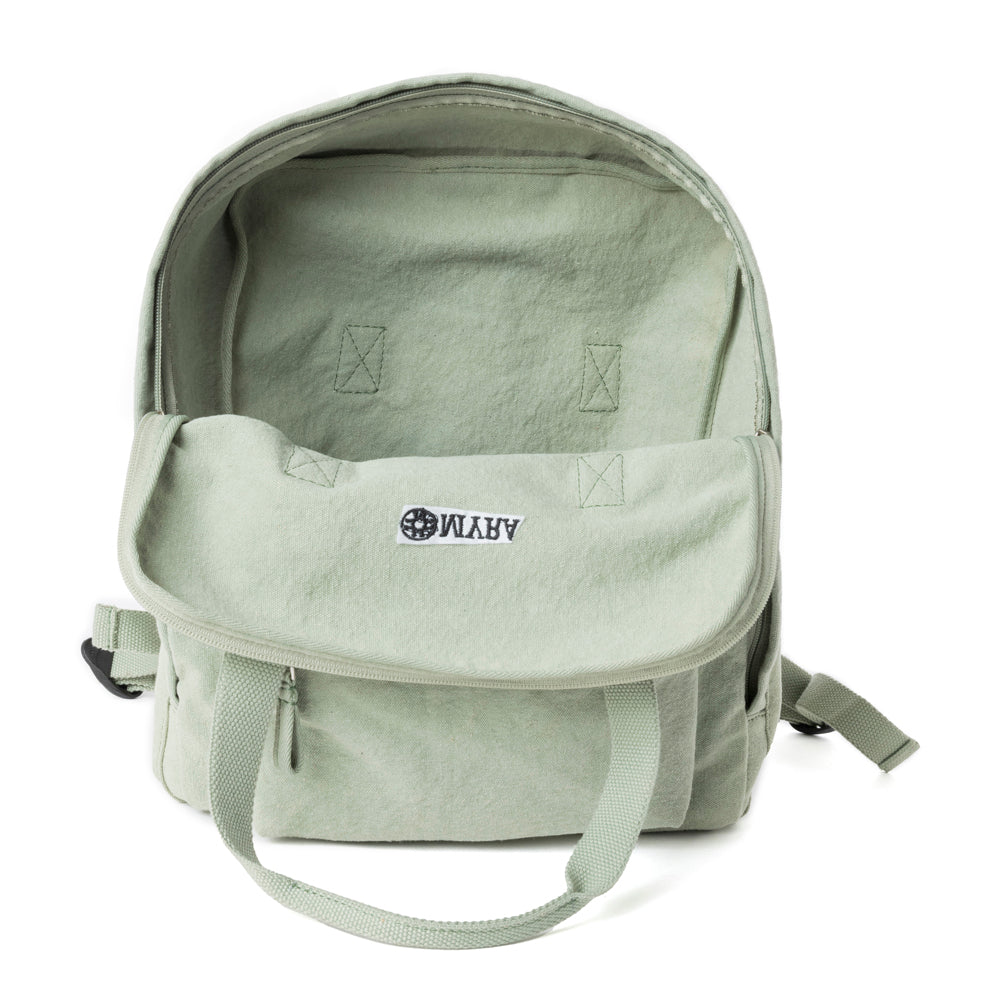 Pioneer Trek Canvas Backpack Bag in Light Green