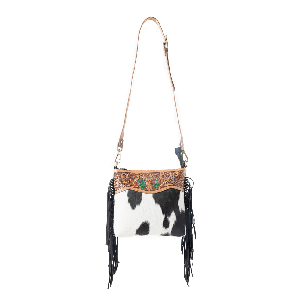 Sonora Charm Handtooled Bag in Black & White