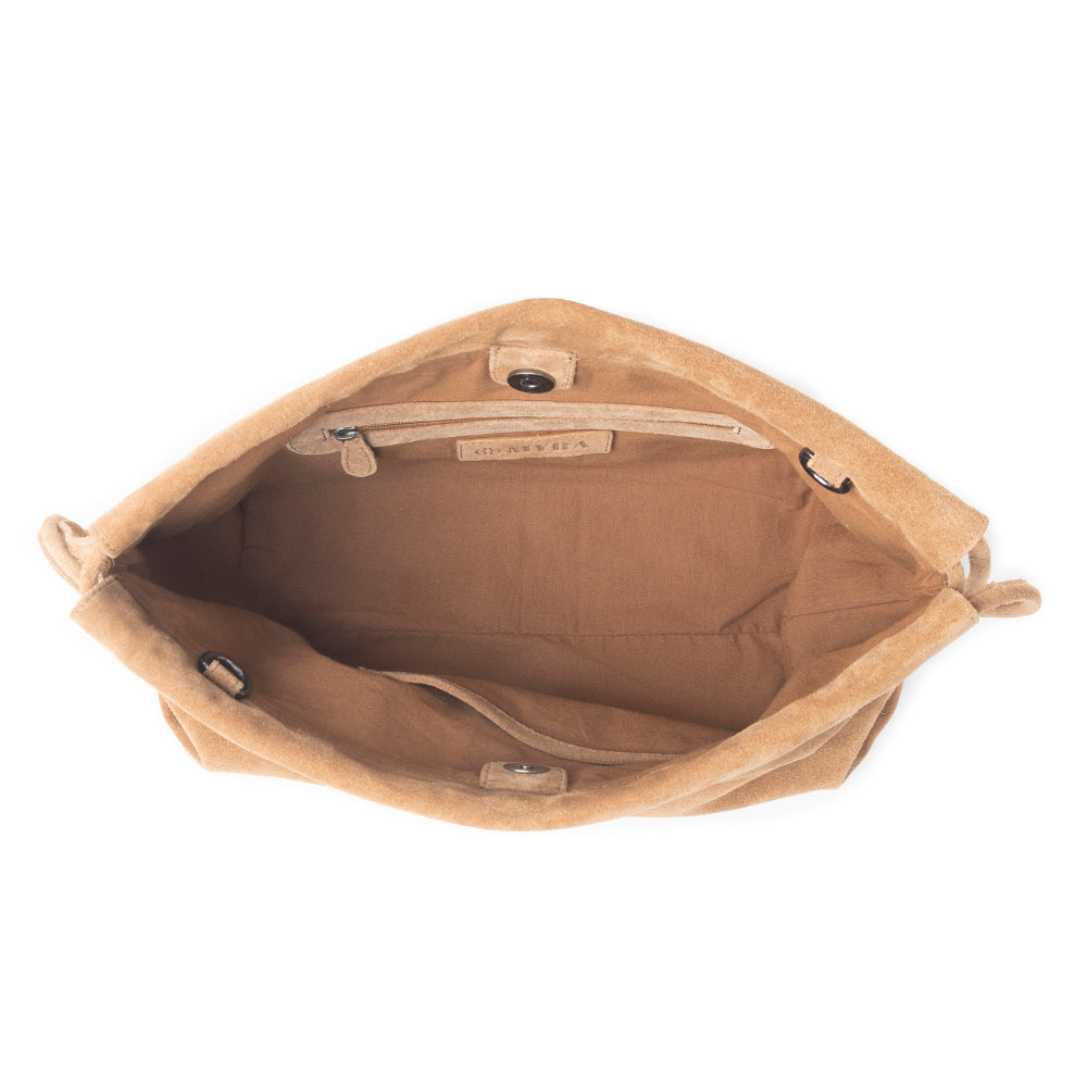 Wanderlust Suede Shoulder Bag in Brown