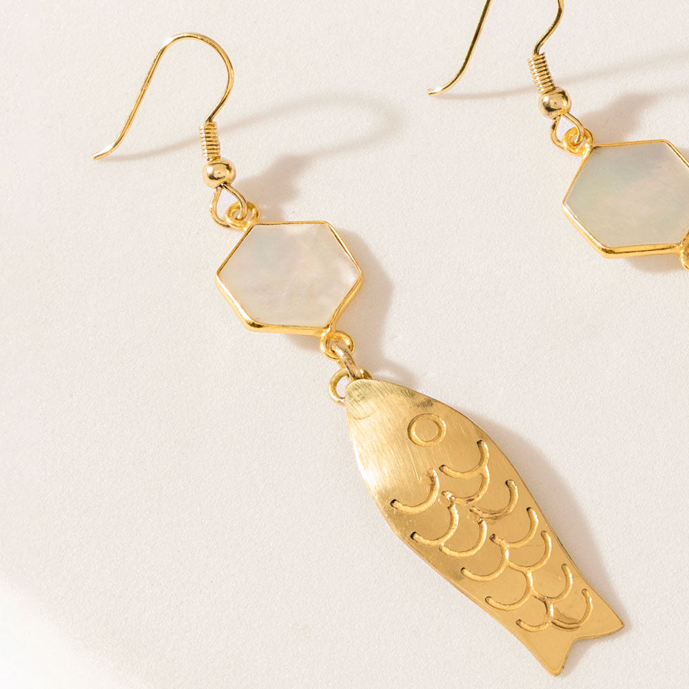 Odessa Charm Earrings in Brass Glow