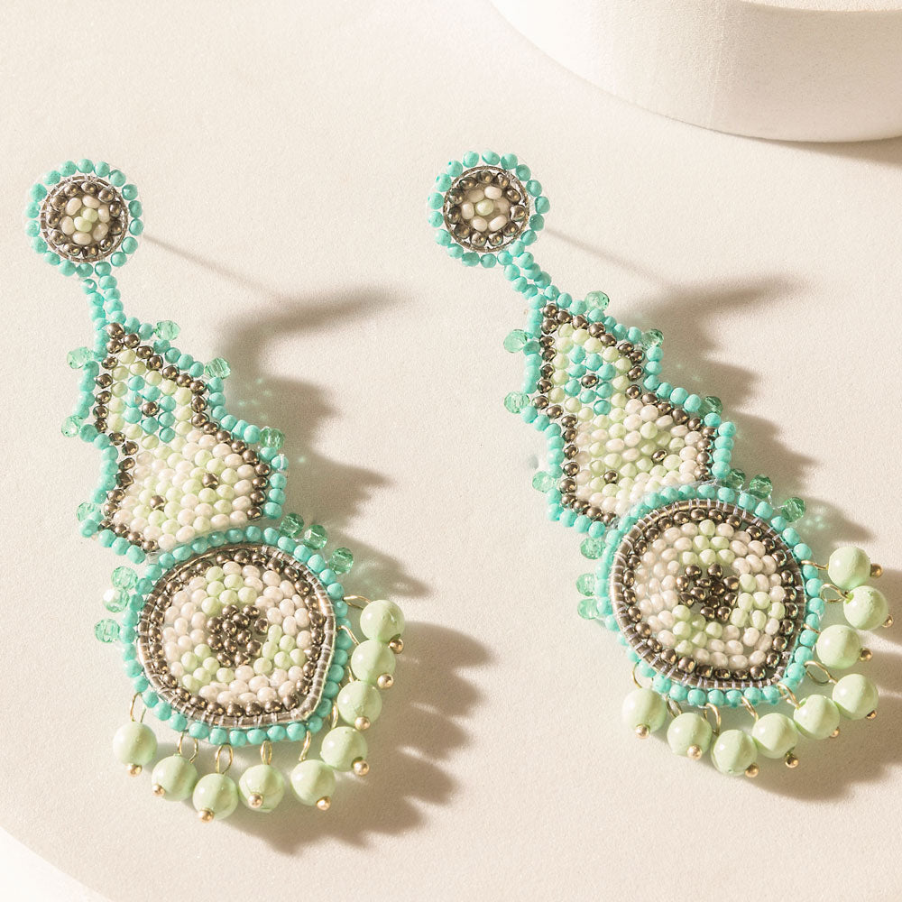 Elara Oasis Earrings in Sage Turquoise