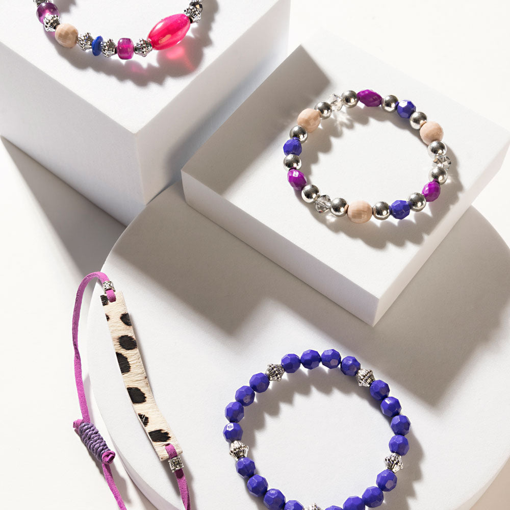 Panthera Layered Bracelet in Neon Plum