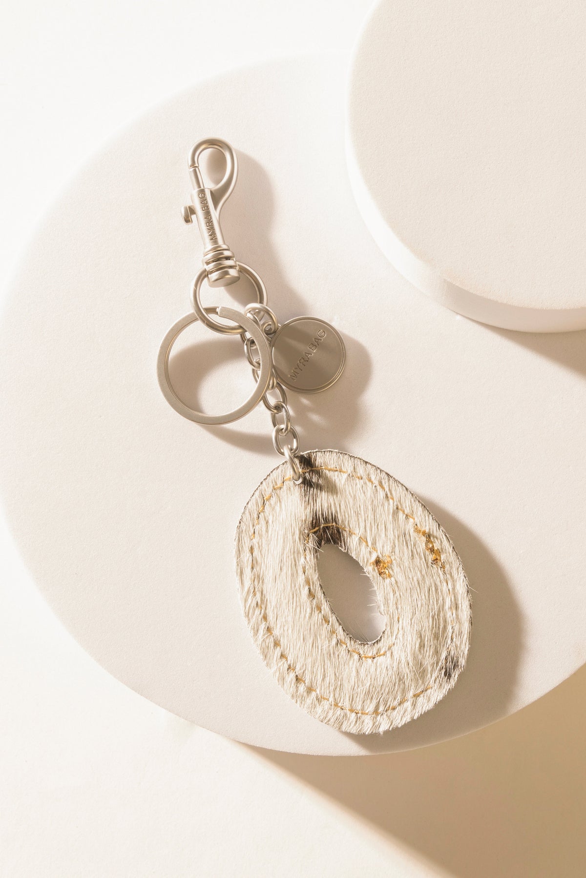 Alpha Hairon Bag Charm in Black & White