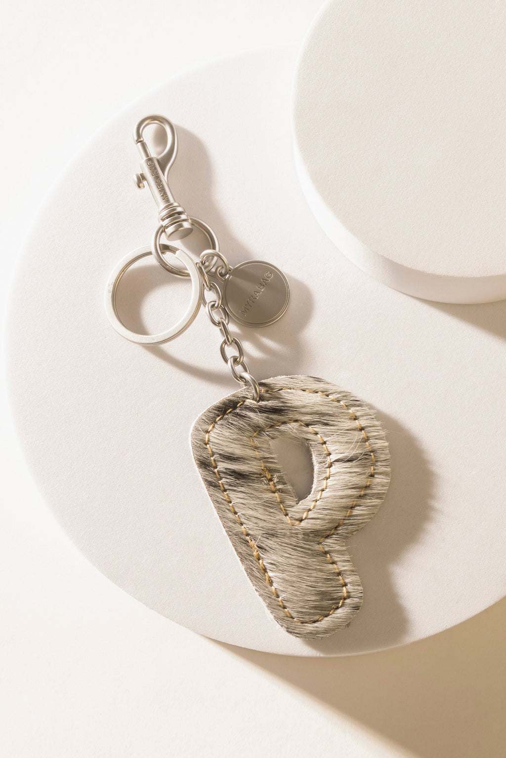 Alpha Hairon Bag Charm in Black & White