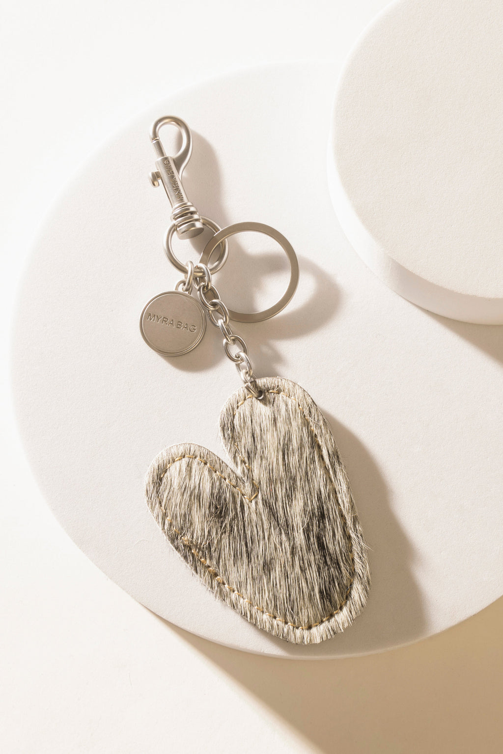Alpha Hairon Bag Charm in Black & White