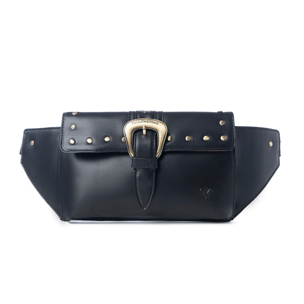 Yellowstone High Plains Studded Fanny Pack with Buckle in Ash