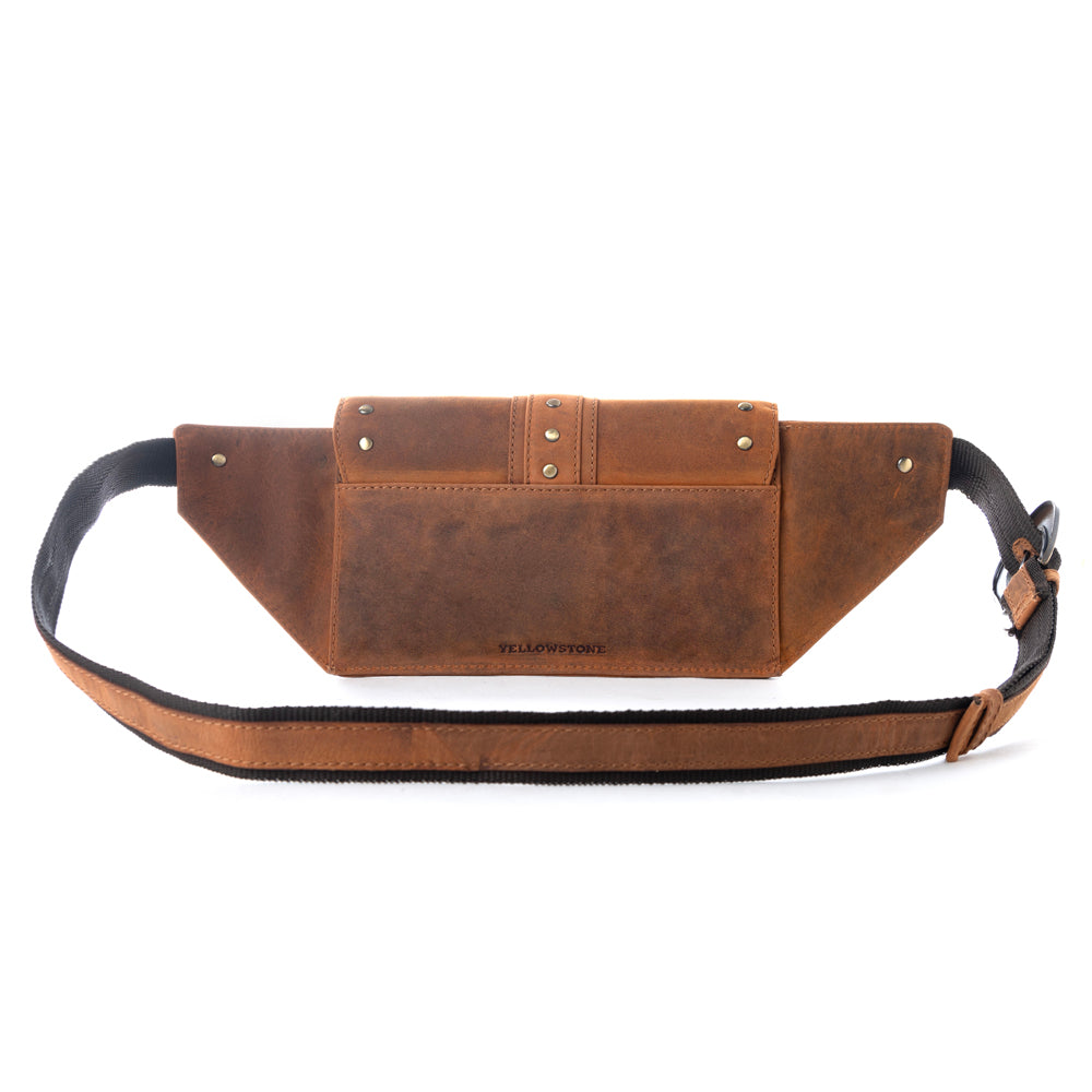 Yellowstone High Plains Studded Fanny Pack with Buckle in Amber