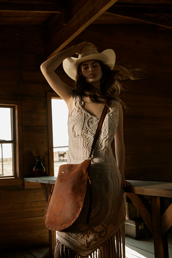 Yellowstone Amber Frontier Studded Sling Bag