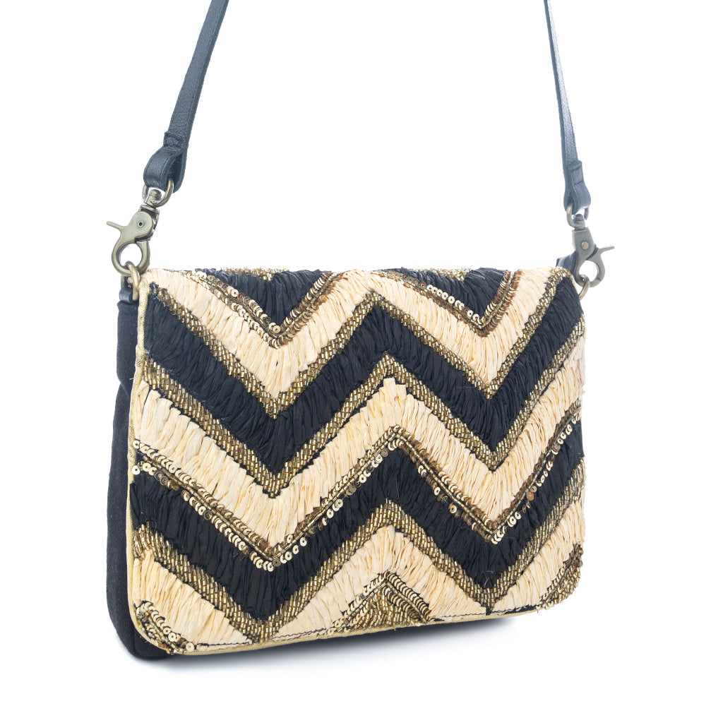Myra Velvet Ember Crossbody Bag in Golden Shadow