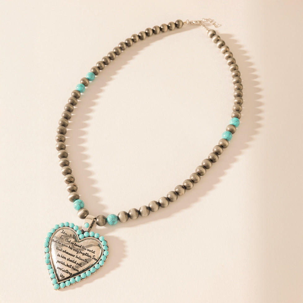 Myra Heart of the Frontier Necklace in Storm Oasis