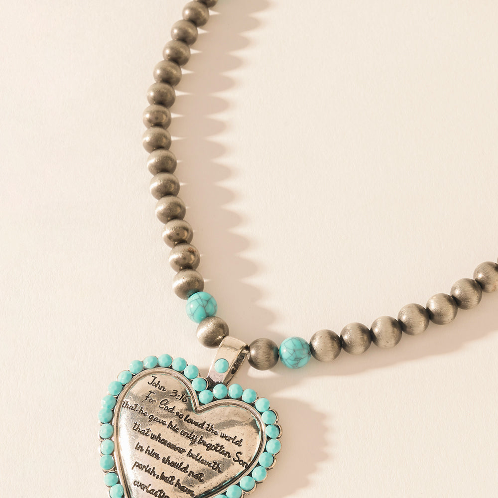 Myra Heart of the Frontier Necklace in Storm Oasis