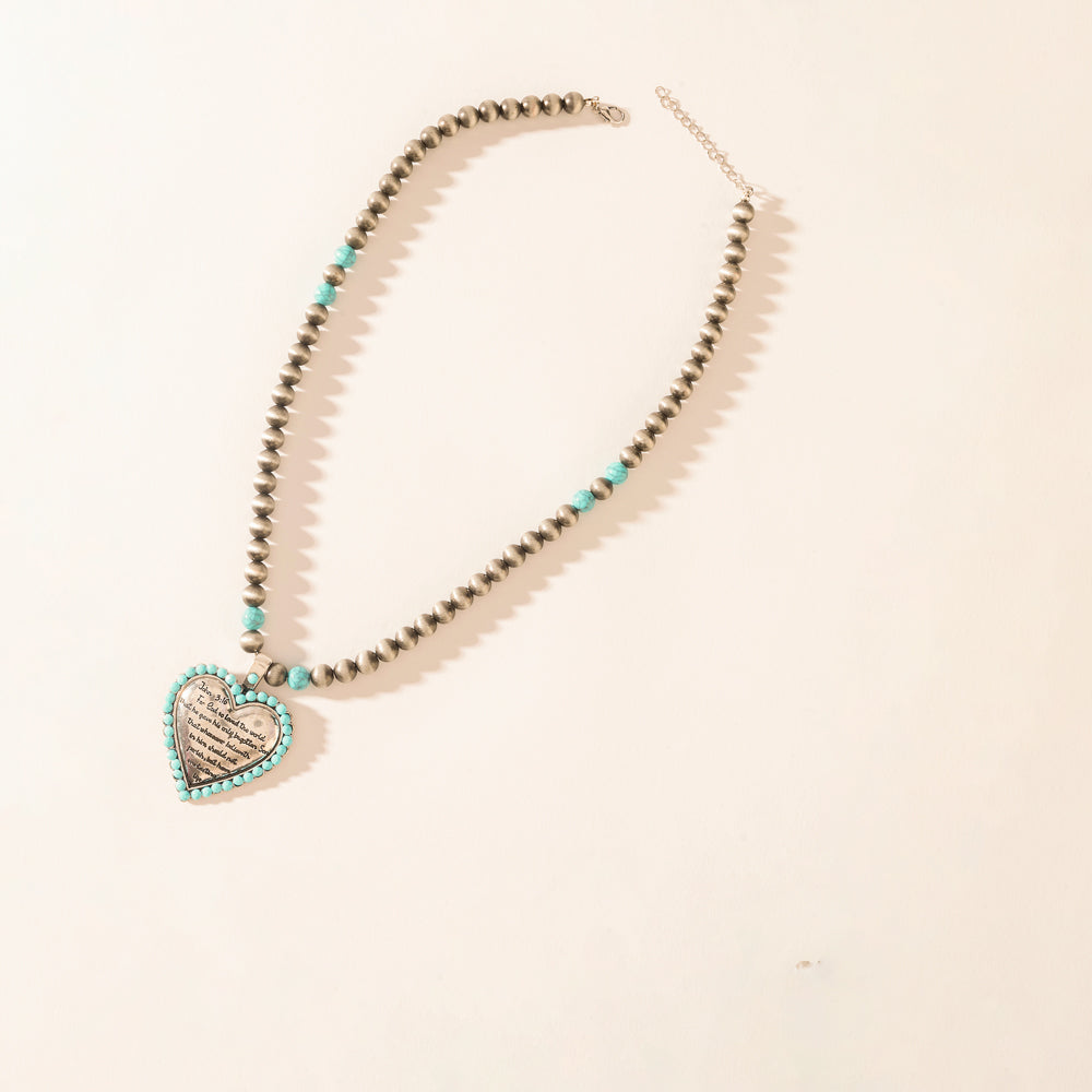 Myra Heart of the Frontier Necklace in Storm Oasis