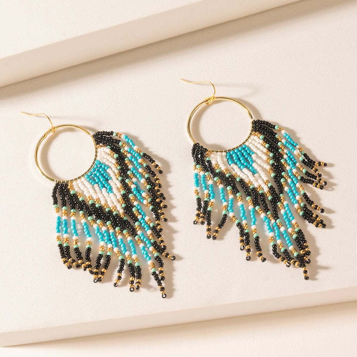 Myra Blueflare Fringe Earrings in Azure Mist