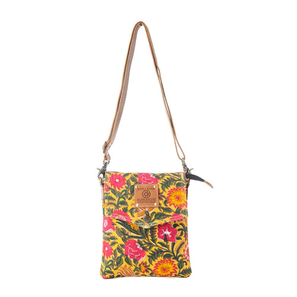 Myra Rosé Carnival Crossbody Bag in Peony Gold