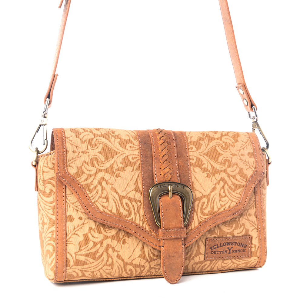 Yellowstone Maverick Sky Crossbody with Buckle in Amber