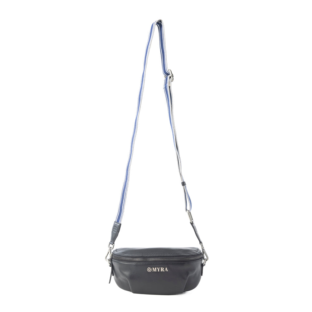 Myra Blackthorn Range Leather Fanny Pack in Sailor Black