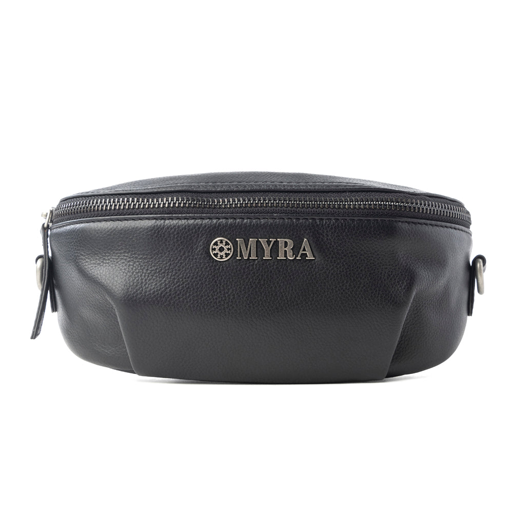 Myra Blackthorn Range Leather Fanny Pack in Sailor Black