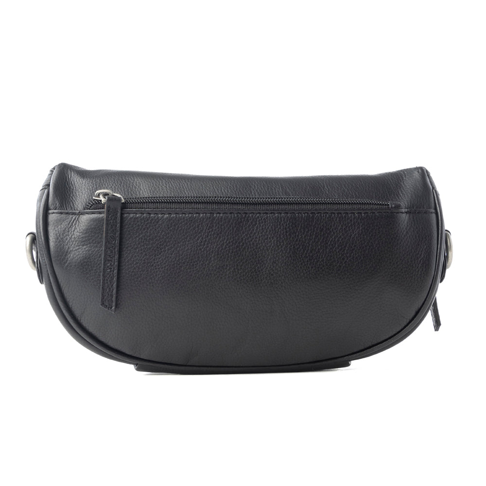 Myra Blackthorn Range Leather Fanny Pack in Sailor Black