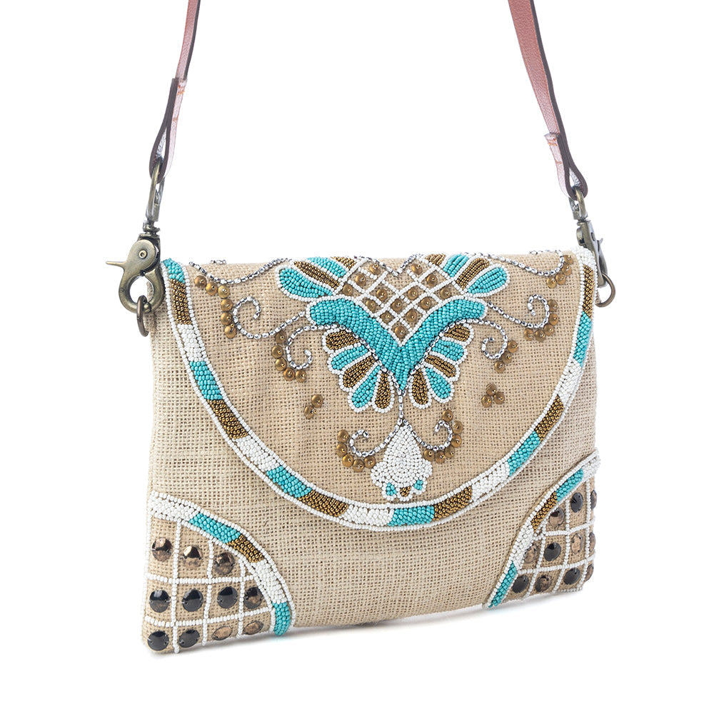 Myra Desert Phoenix Crossbody Bag in Aqua Jewel
