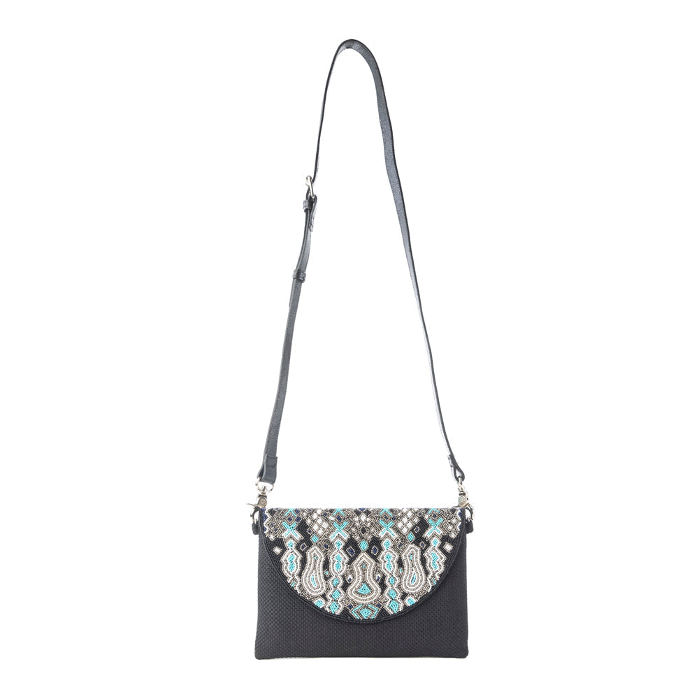 Myra Sahara Sky Crossbody Bag in Frosted Black
