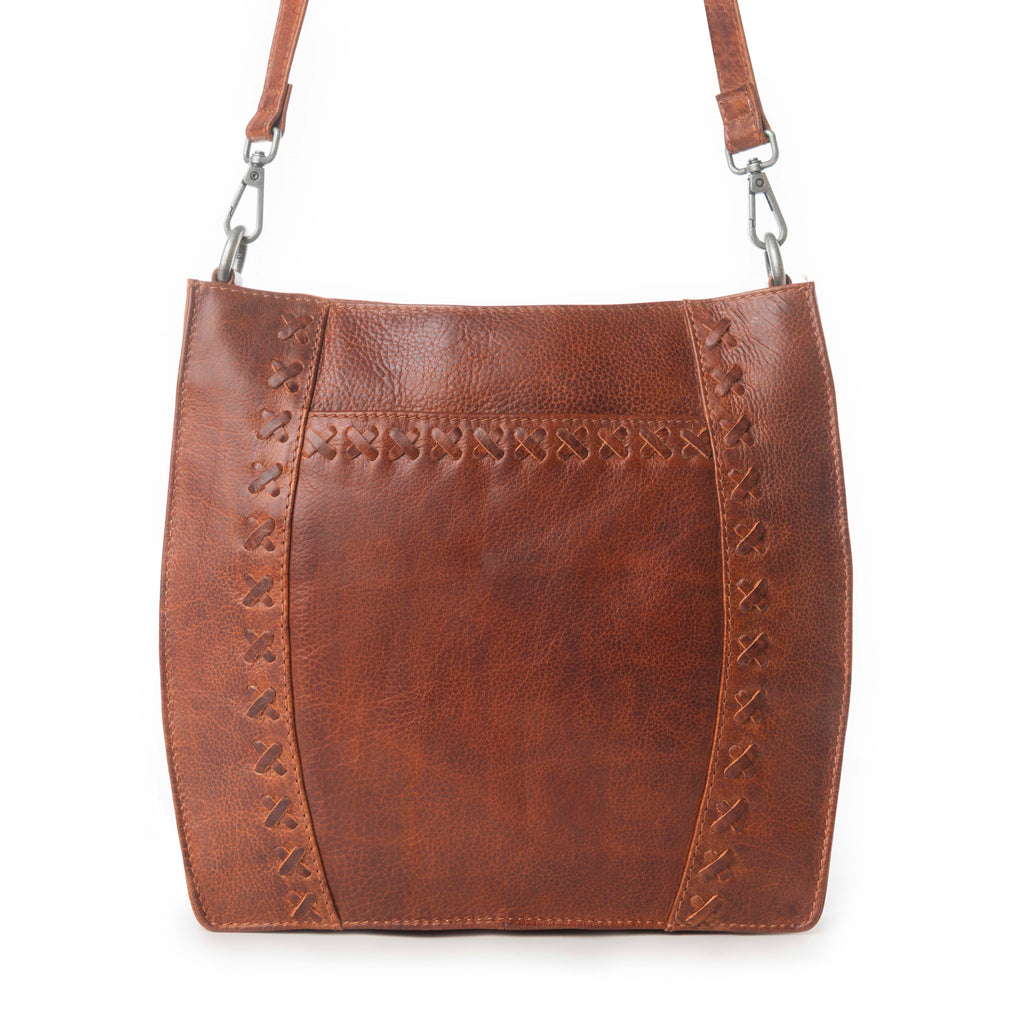 Myra Zidana Mirelle Woven Veg Tanned Leather Sling Bag in Aged Copper