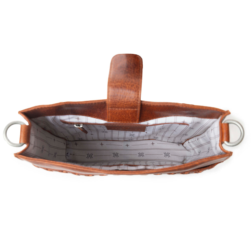 Myra Zidana Mirelle Woven Veg Tanned Leather Sling Bag in Aged Copper