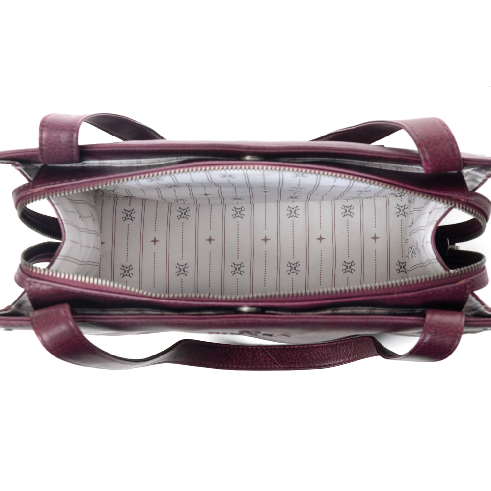 Myra Zidana Aria Amethyst Veg Tanned Leather Tote Bag in Royale Mauve
