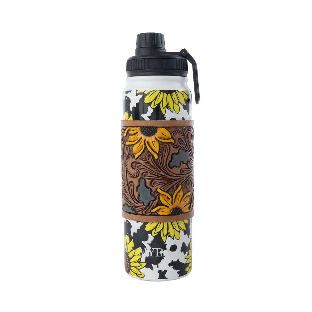 Moo & Bloom Stainless Steel Water Bottle in Sunflower Yellow
