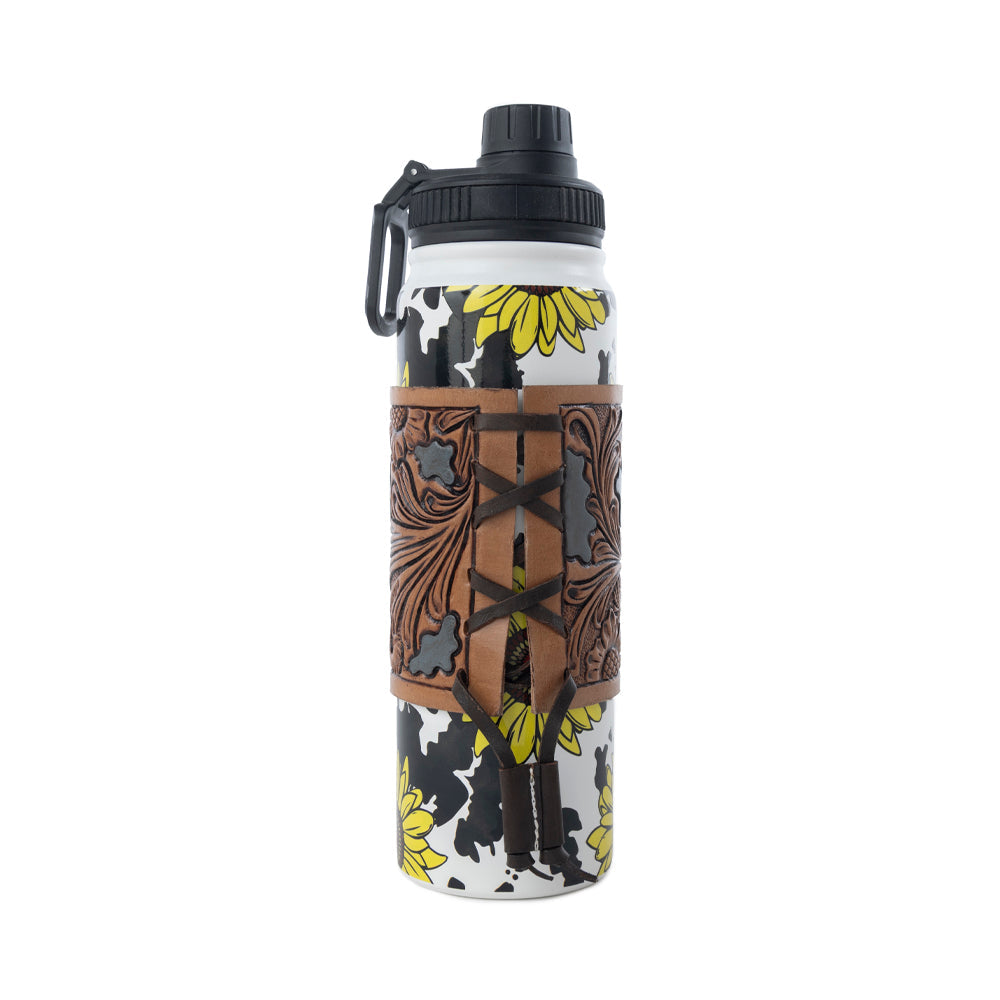 Moo & Bloom Stainless Steel Water Bottle in Sunflower Yellow