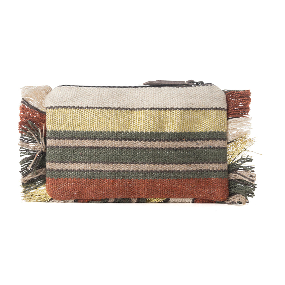 Myra Eye of the Storm Beaded Pouch in Desert Black