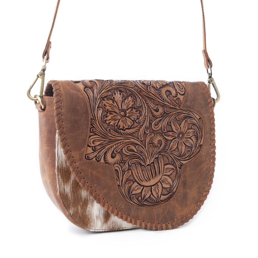 Myra Bronco Ridge Handtooled Bag in Canyon Tan