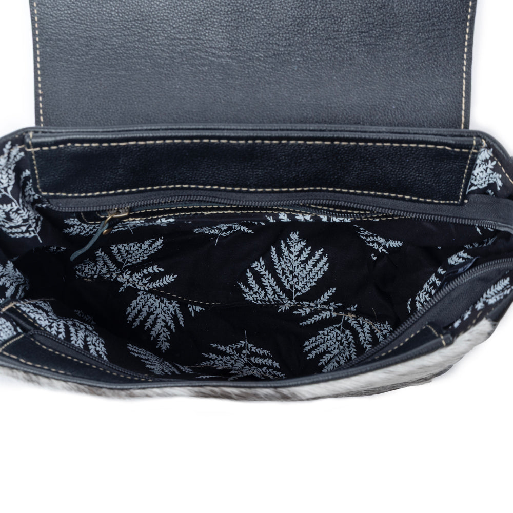 Myra Sagebrush Vale Hairon Leather Concealed Carry Bag in Onyx Frost