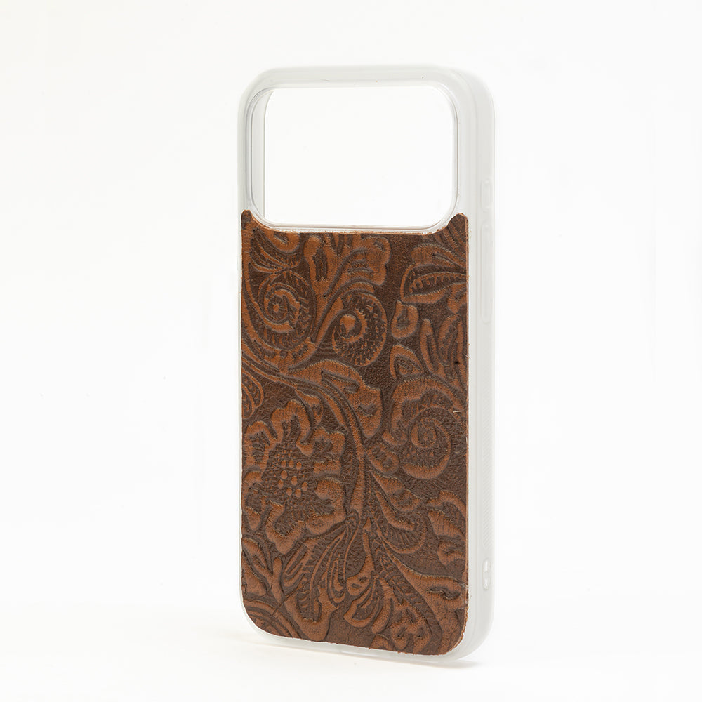 Myra Toolcrest Embossed Leather iPhone 17 Pro Max Mobile Case