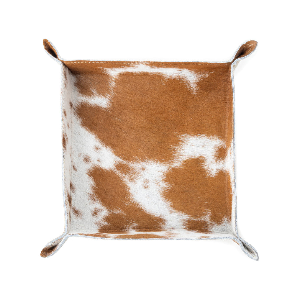 Myra Hide N Seek Tray with hairon and leather detail for home decor in western style