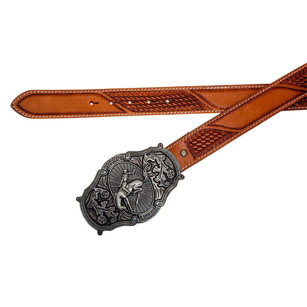 Coco-Bean Hand-Tooled Leather Women's Belt