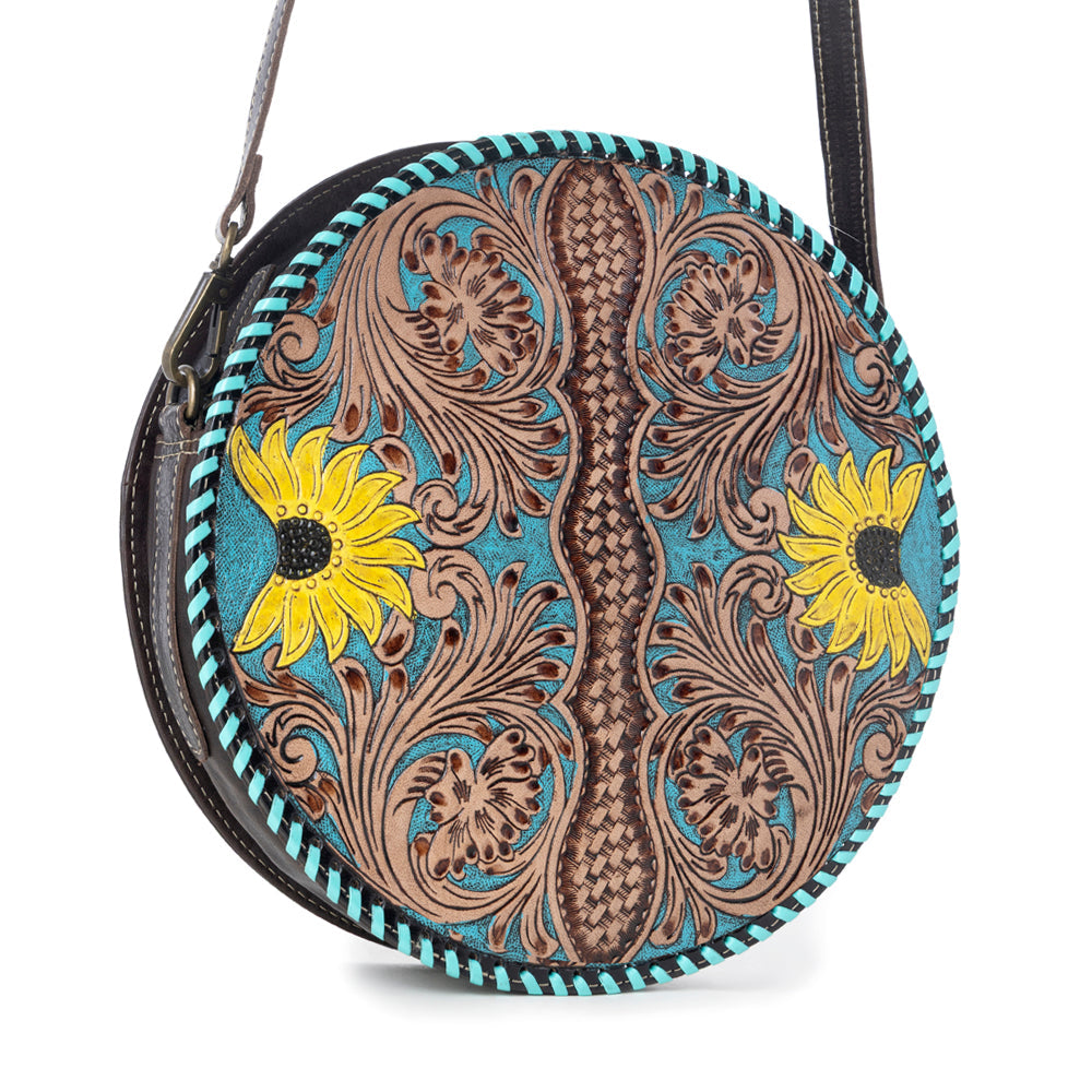 Boho Teal Round Bag