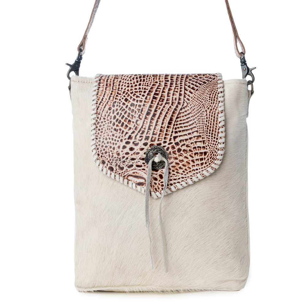 SMOKEY AZTECA LEATHER & HAIRON BAG